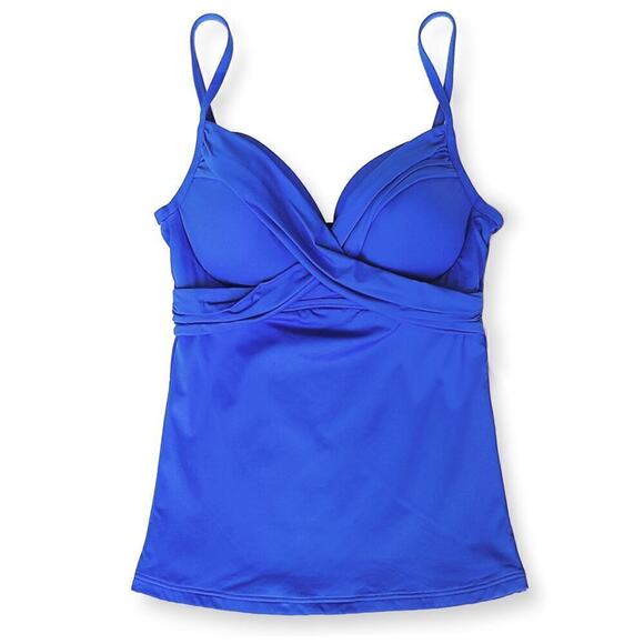 New! La Blanca Women's Island Goddess Wrap Swim Tankini Top - Picture 3 of 5